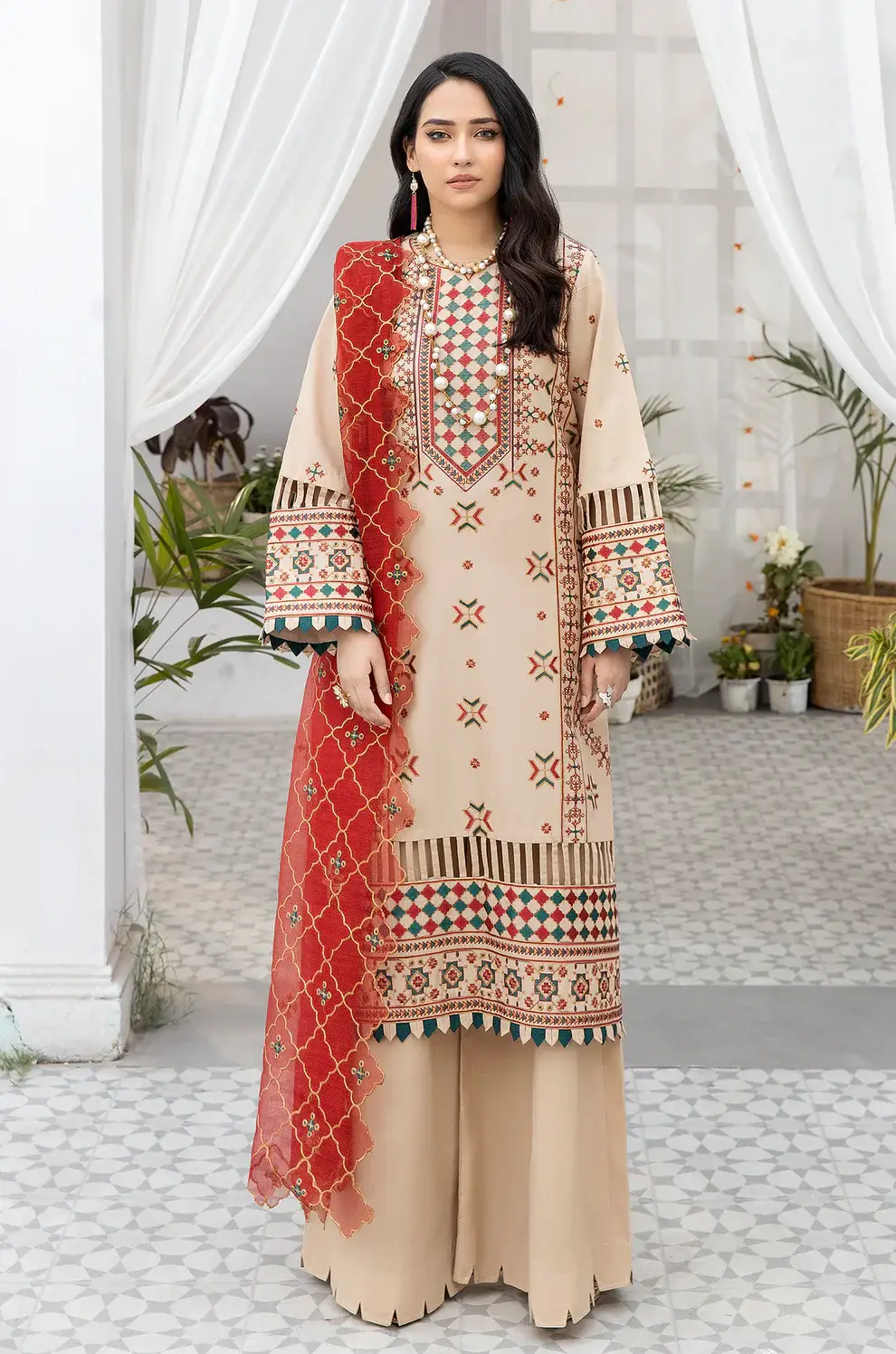 Mohagni | Muntazir Luxury Lawn 24 | AM-15 - Pakistani Designer Dress - by Mohagni | Type: Luxury - 100% Original at Saira Sultan
