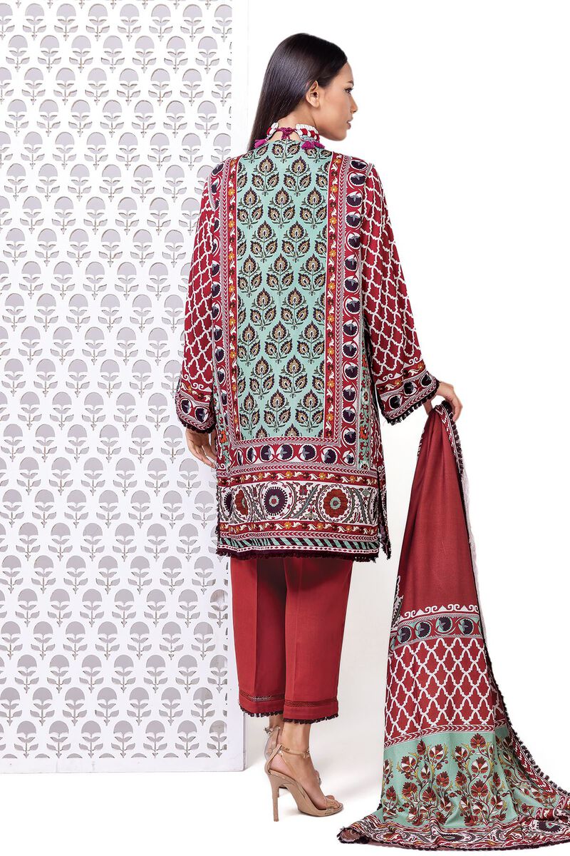 Khaadi | My Winter Mood | MT08 S Coral Red Marina Twill