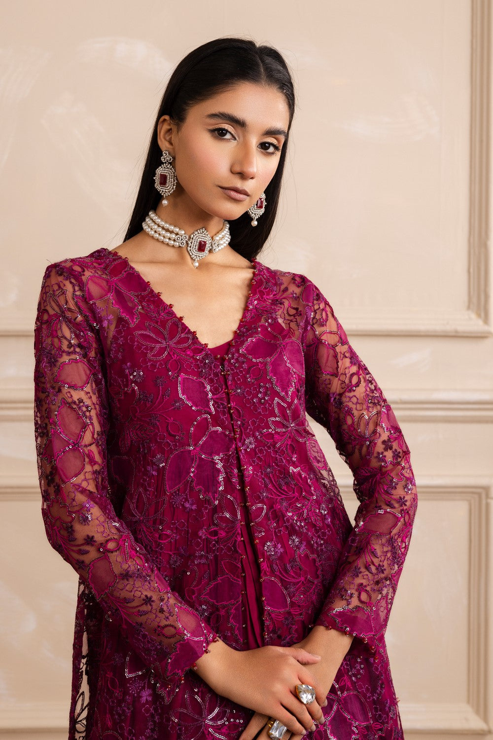 Maryum N Maria | Zaira Pret | MULBERRY L Magenta Net