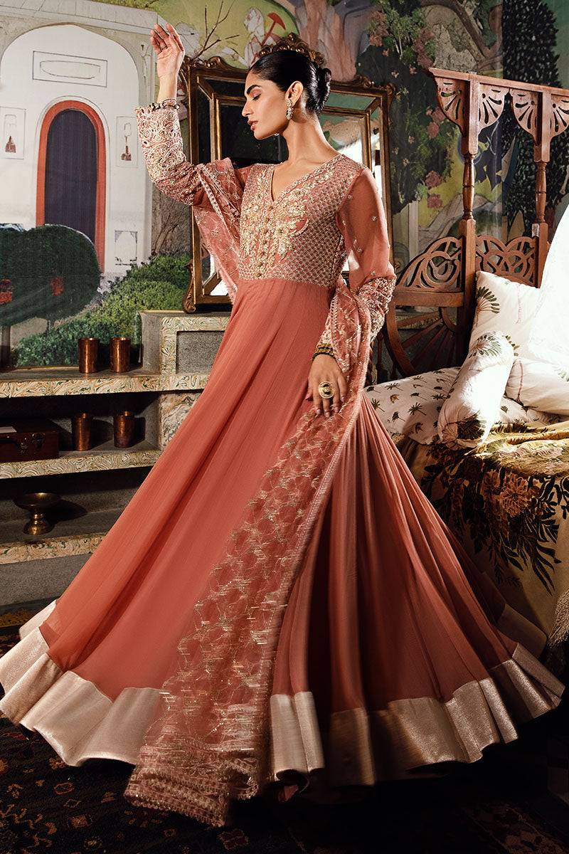 Mushq | Irha Kalidaar Chiffon Pret | AYLA - Pakistani Designer Dress - by Mushq | Type: Formal - 100% Original at Saira Sultan