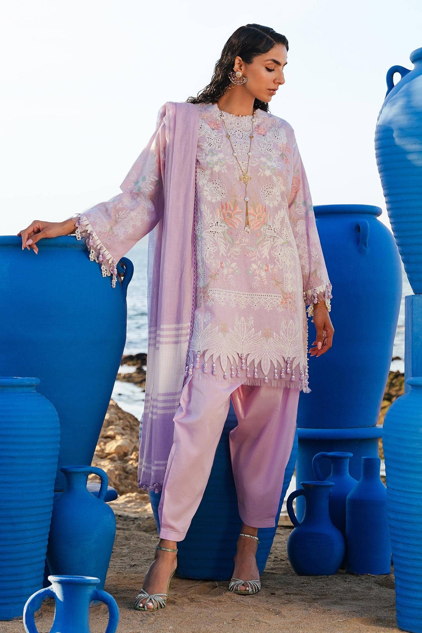 Sana Safinaz | Muzlin Spring 24 | M241-009B-DF - Pakistani Designer Dress - by Sana Safinaz | Type: Luxury - 100% Original at Saira Sultan