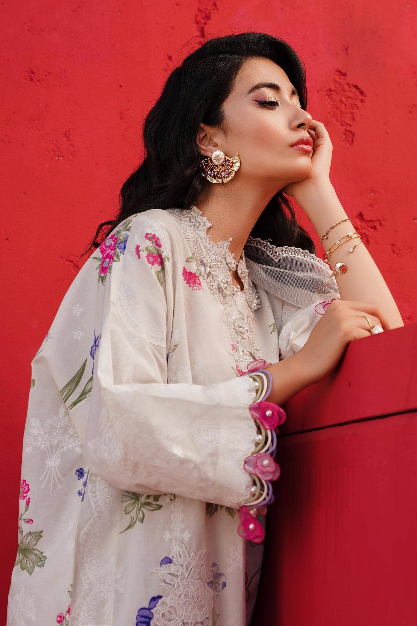 Sana Safinaz | Muzlin Spring 24 | M241-011A-CW - Pakistani Designer Dress - by Sana Safinaz | Type: Luxury - 100% Original at Saira Sultan
