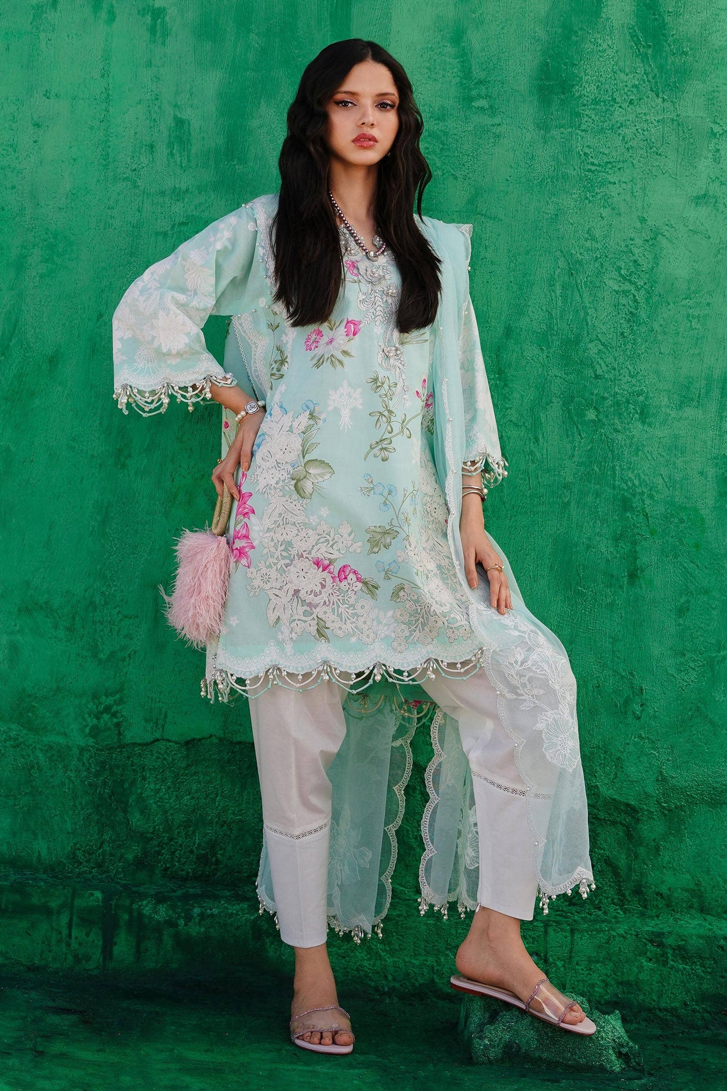 Sana Safinaz | Muzlin Spring 24 | M241-011B-CW - Pakistani Designer Dress - by sana | Type: Luxury - 100% Original at Saira Sultan