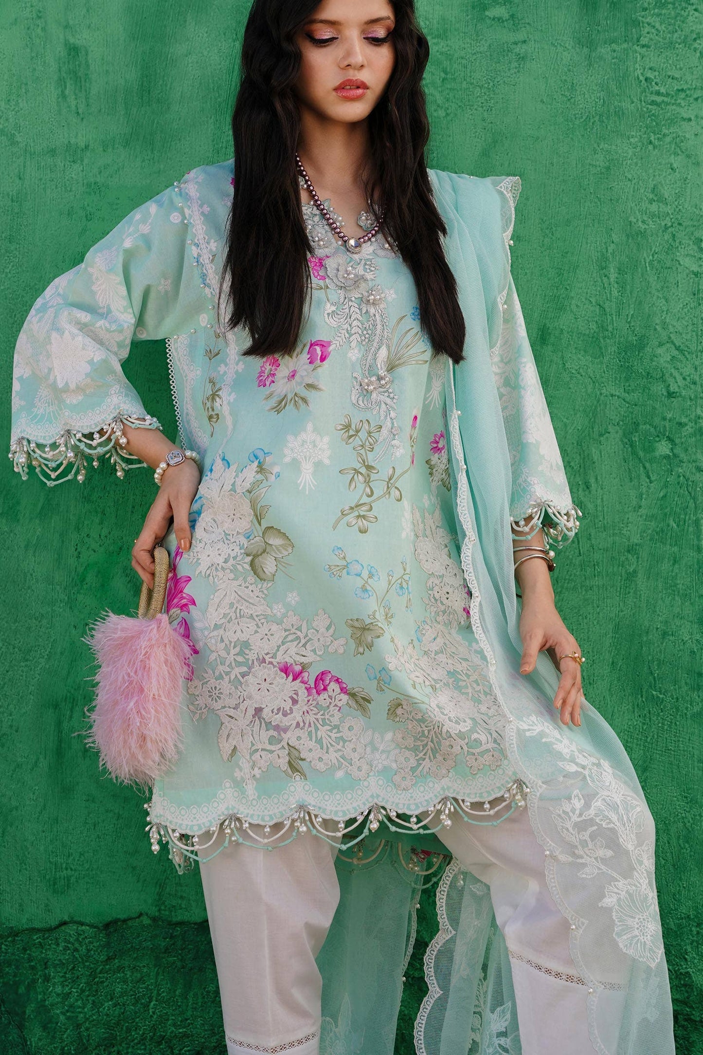 Sana Safinaz | Muzlin Spring 24 | M241-011B-CW - Pakistani Designer Dress - by sana | Type: Luxury - 100% Original at Saira Sultan