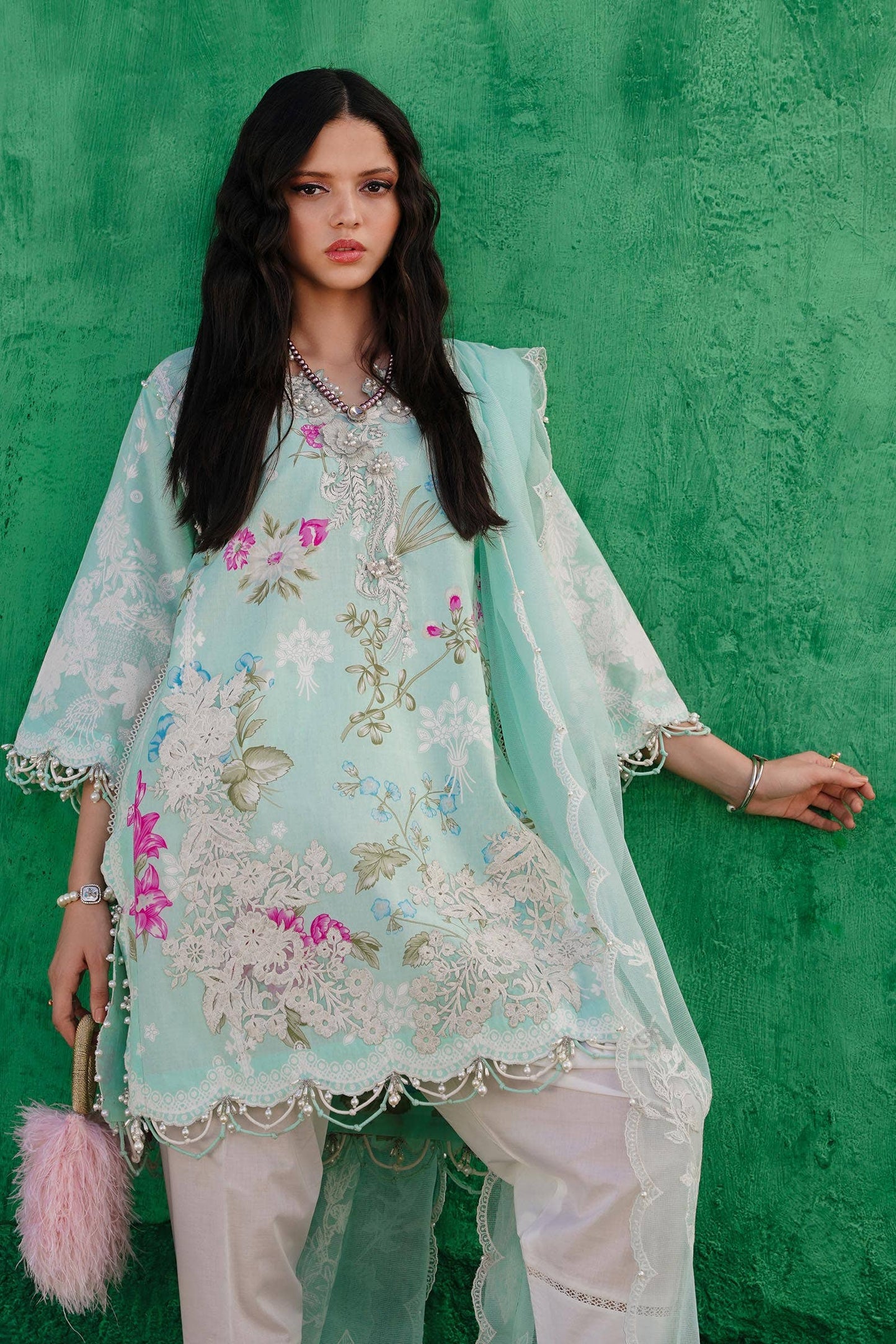 Sana Safinaz | Muzlin Spring 24 | M241-011B-CW - Pakistani Designer Dress - by sana | Type: Luxury - 100% Original at Saira Sultan