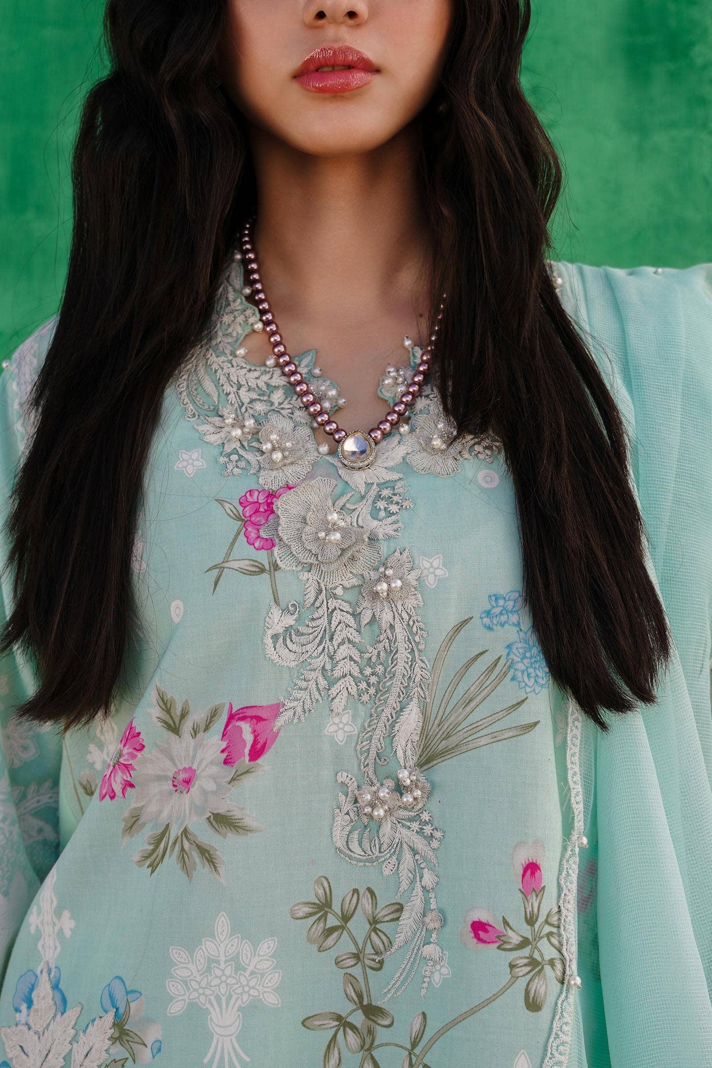 Sana Safinaz | Muzlin Spring 24 | M241-011B-CW - Pakistani Designer Dress - by sana | Type: Luxury - 100% Original at Saira Sultan