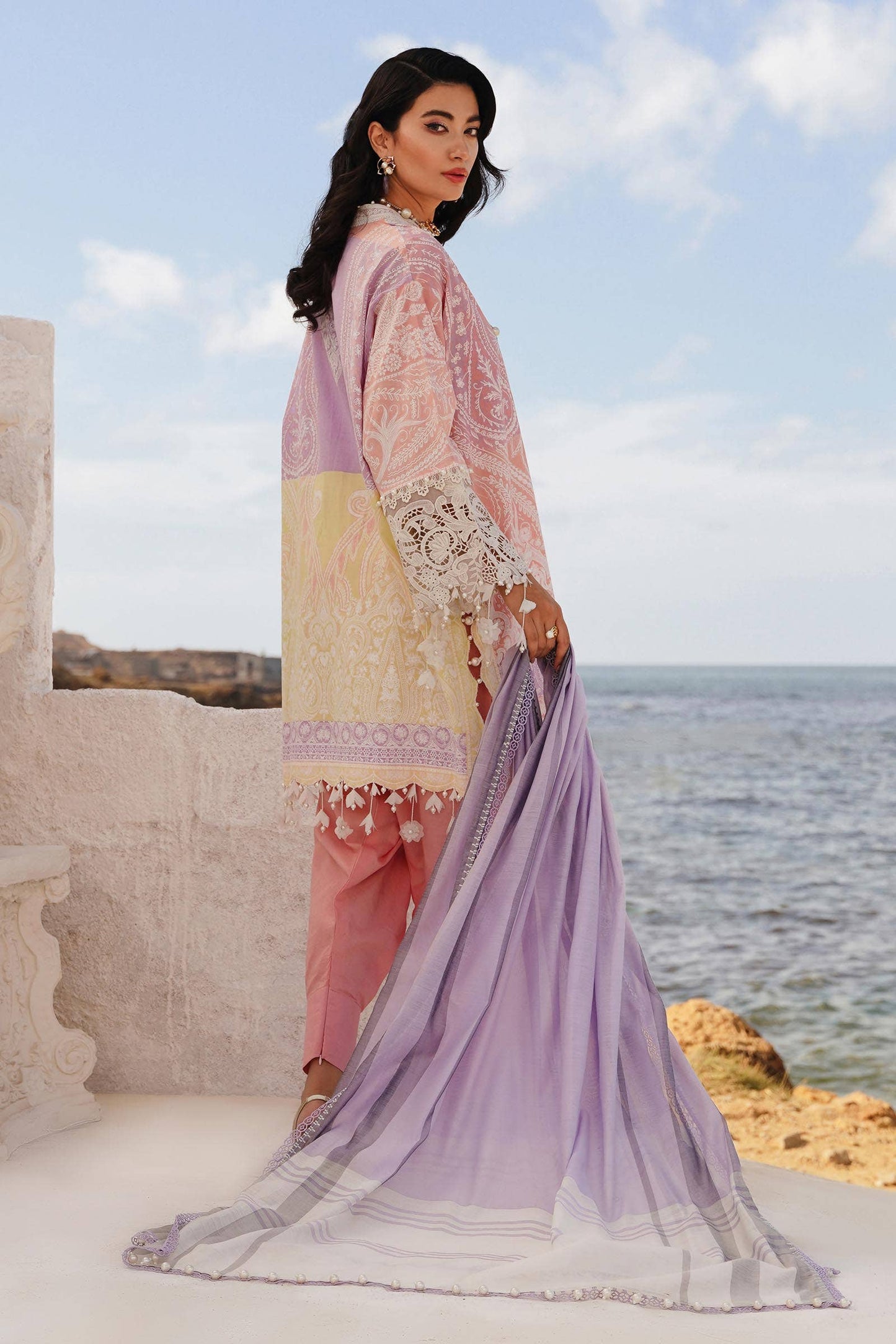 Sana Safinaz | Muzlin Spring 24 | M241-015A-DG - Pakistani Designer Dress - by Sana Safinaz | Type: Luxury - 100% Original at Saira Sultan