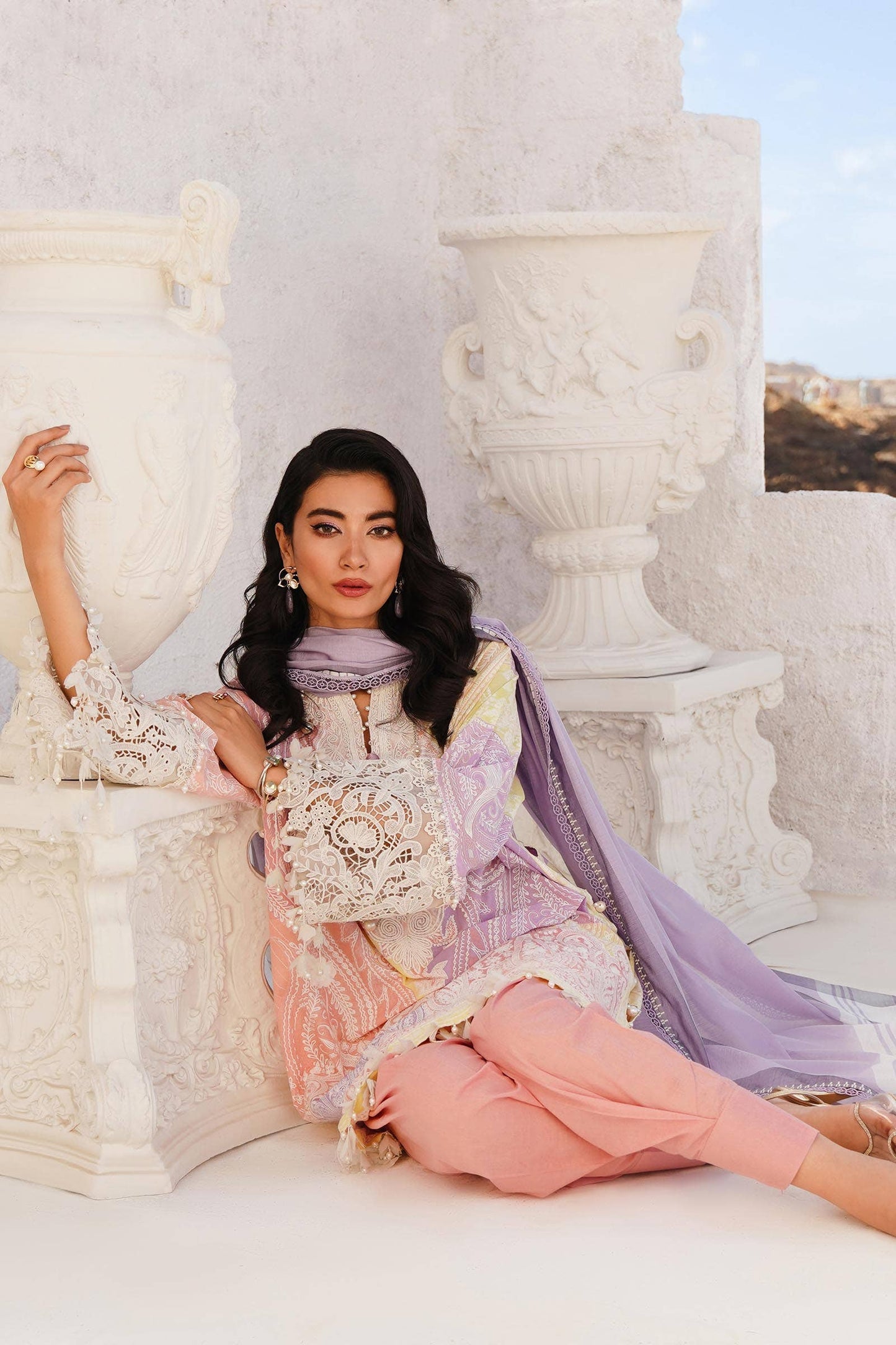 Sana Safinaz | Muzlin Spring 24 | M241-015A-DG - Pakistani Designer Dress - by Sana Safinaz | Type: Luxury - 100% Original at Saira Sultan