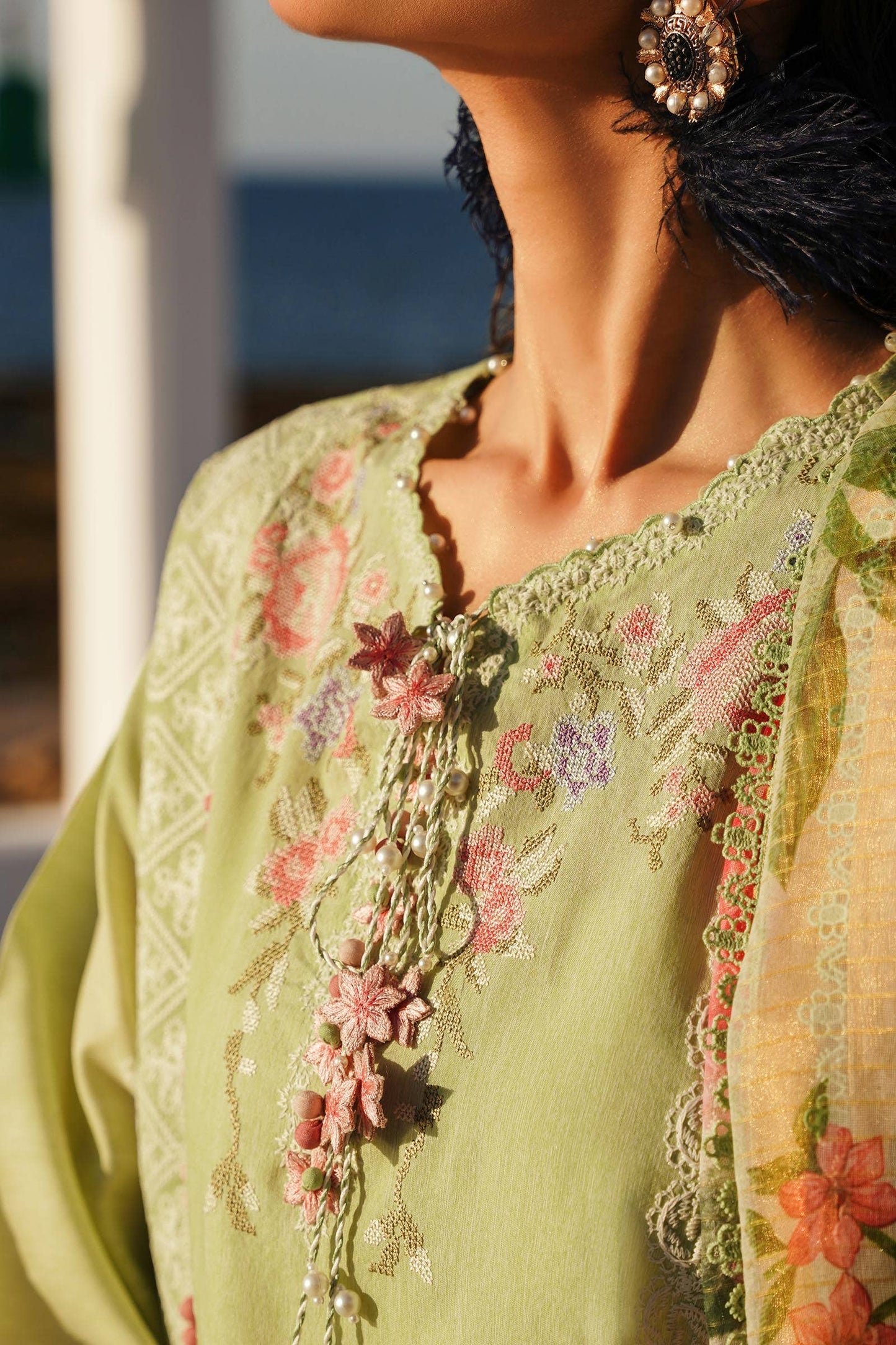 Sana Safinaz | Muzlin Spring 24 | M241-016B-CL - Pakistani Designer Dress - by Sana Safinaz | Type: Luxury - 100% Original at Saira Sultan