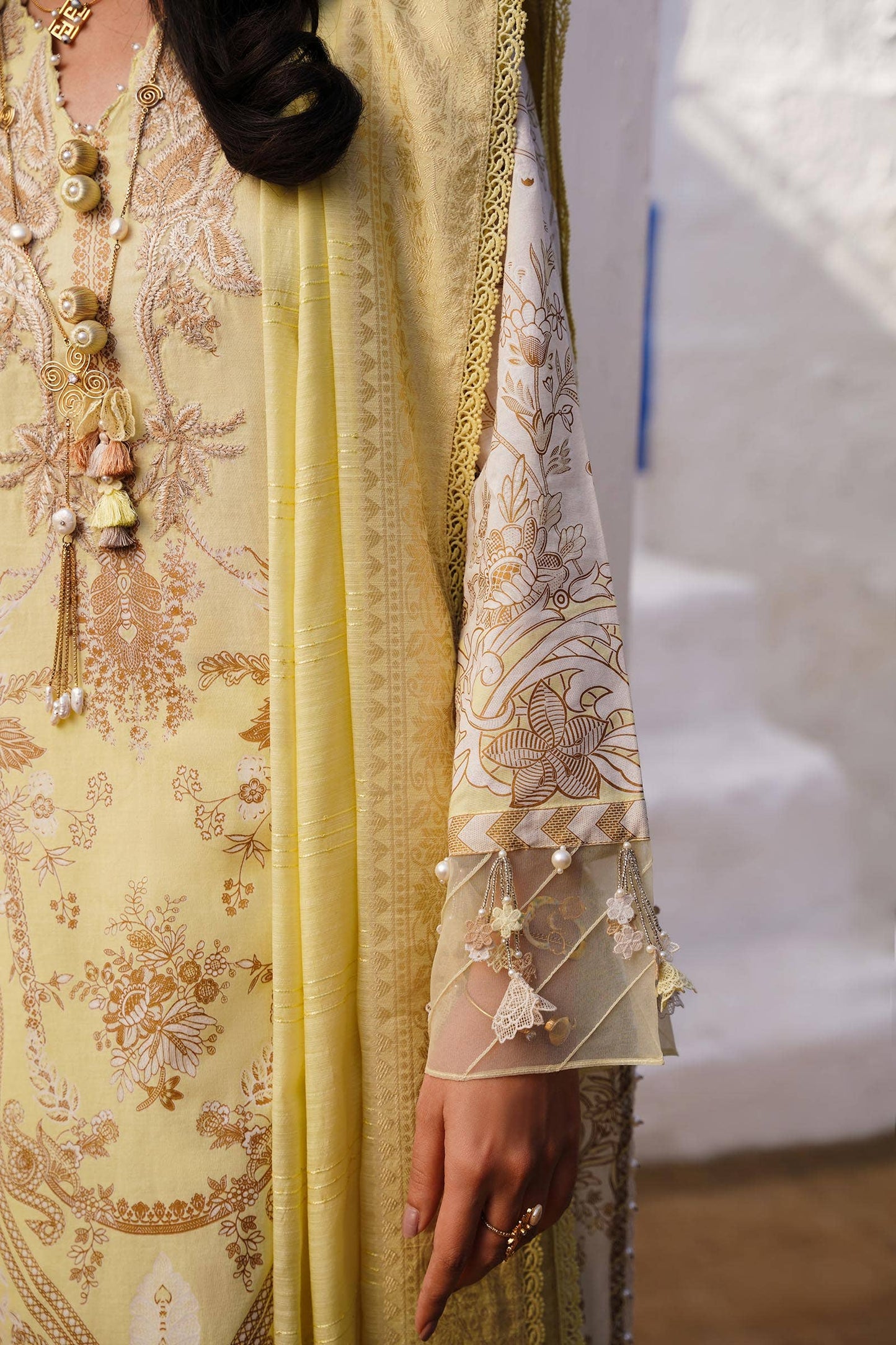 Sana Safinaz | Muzlin Spring 24 | M241-018A-CM - Pakistani Designer Dress - by Sana Safinaz | Type: Luxury - 100% Original at Saira Sultan