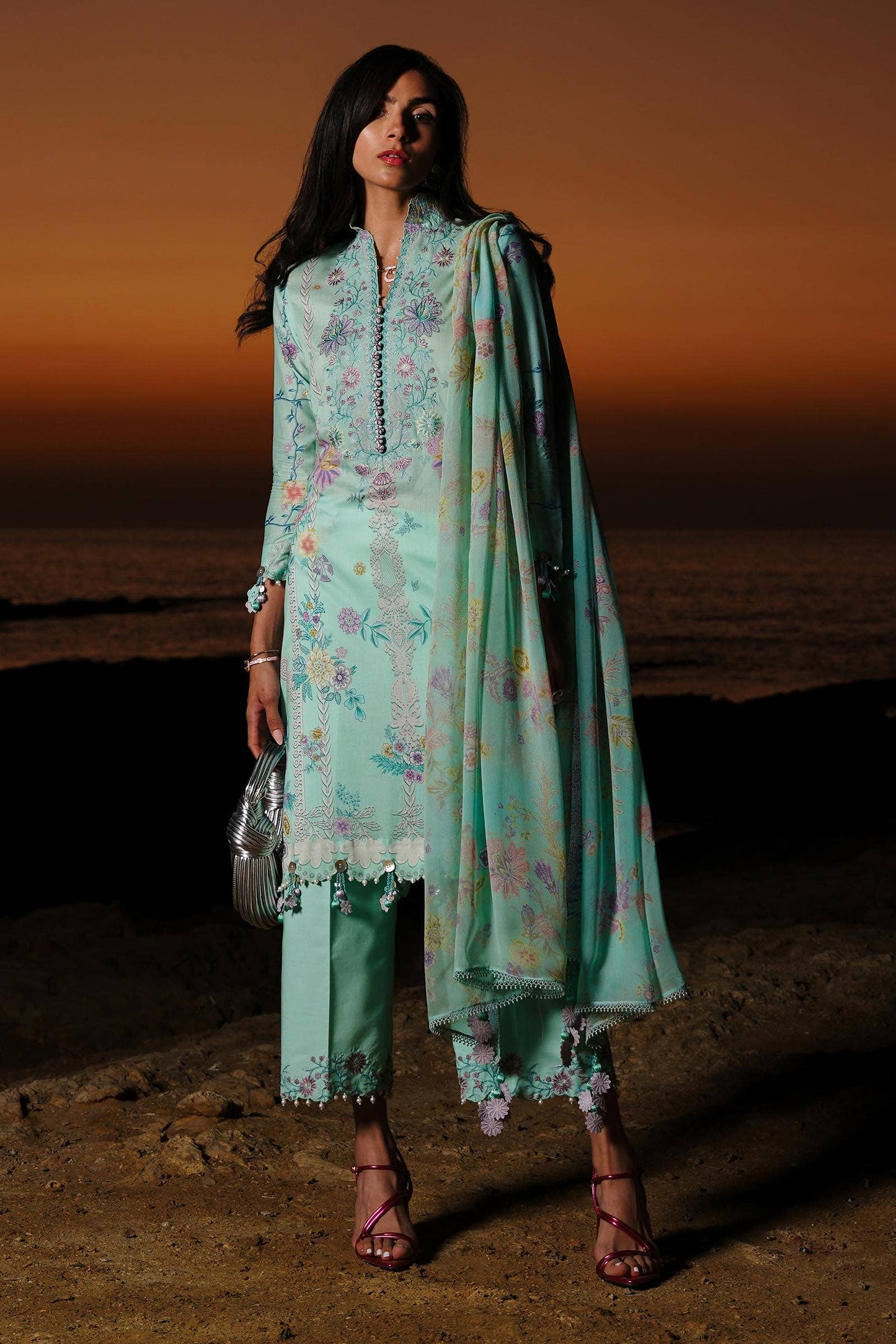 Sana Safinaz | Muzlin Spring 24 | M241-008B-CI - Pakistani Designer Dress - by Sana Safinaz | Type: Luxury - 100% Original at Saira Sultan