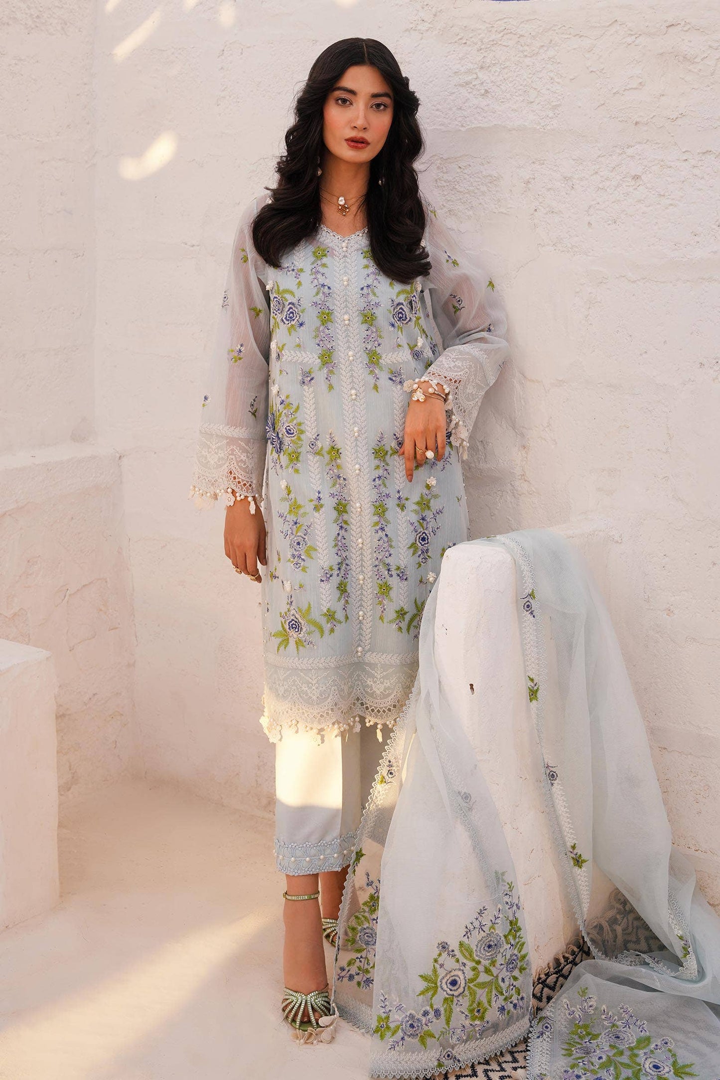 Sana Safinaz | Muzlin Spring 24 | M241-001B-CX - Pakistani Designer Dress - by Sana Safinaz | Type: Luxury - 100% Original at Saira Sultan