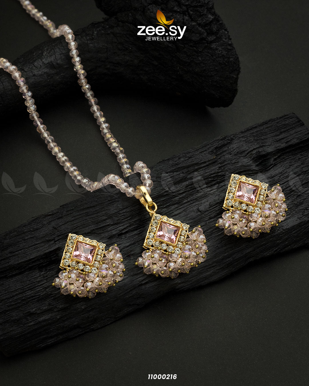 Necklace-0547 Crystal Pink