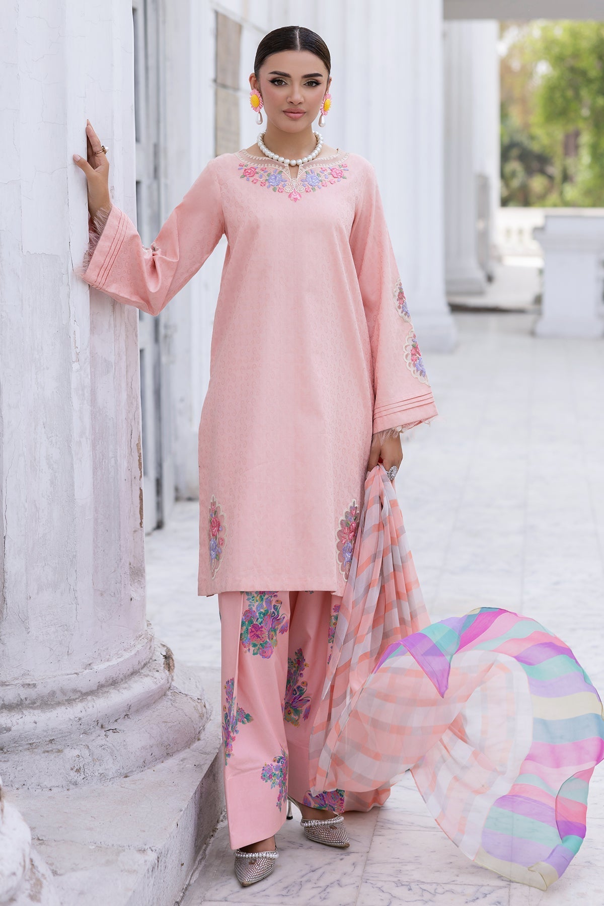 Charizma | Niche Eid Edit |CNP-5-091Z M Pink Lawn