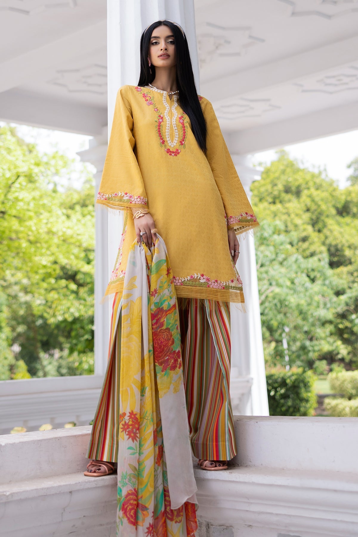 Charizma | Niche Eid Edit | CNP-5-093Z XS Yellow Lawn