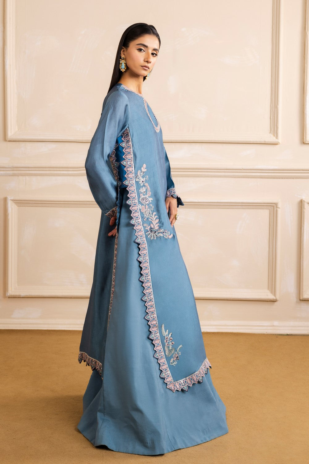Maryum N Maria | Zaira Pret | NORA M Dusty Blue Organza Silk