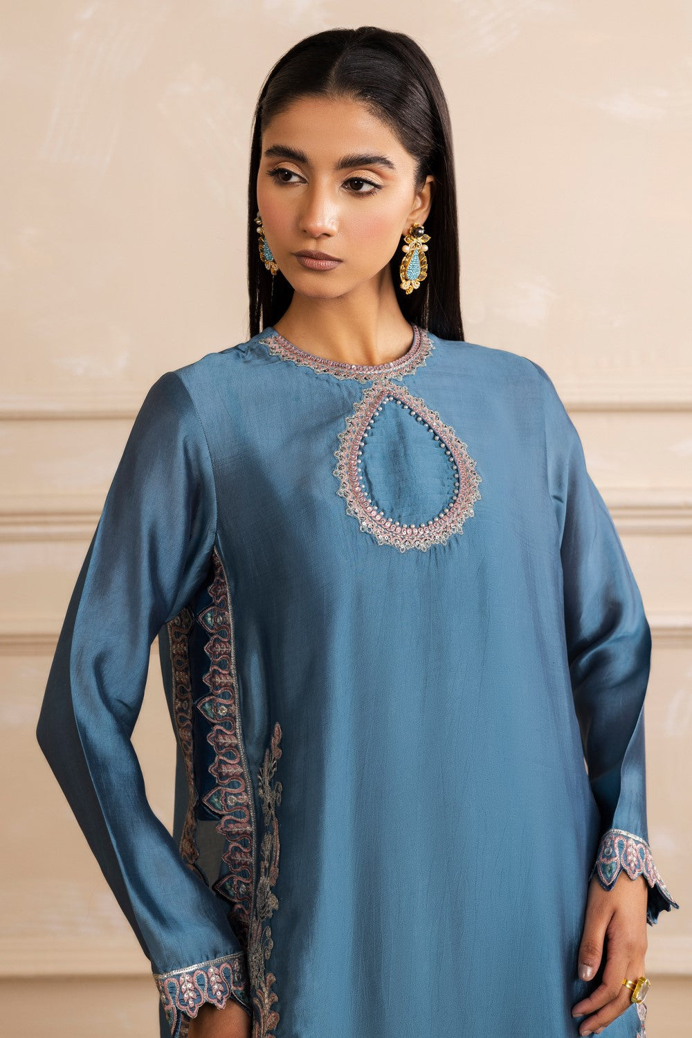 Maryum N Maria | Zaira Pret | NORA L Dusty Blue Organza Silk