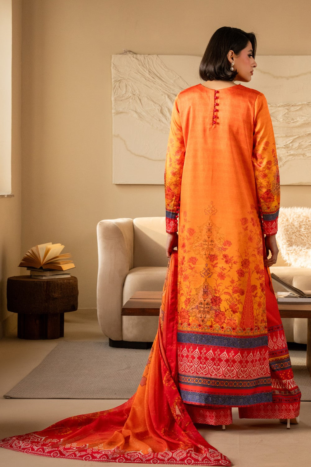 Maryum N Maria | Nazm Collection | OPHELIA - MS50457 S Orange Silk