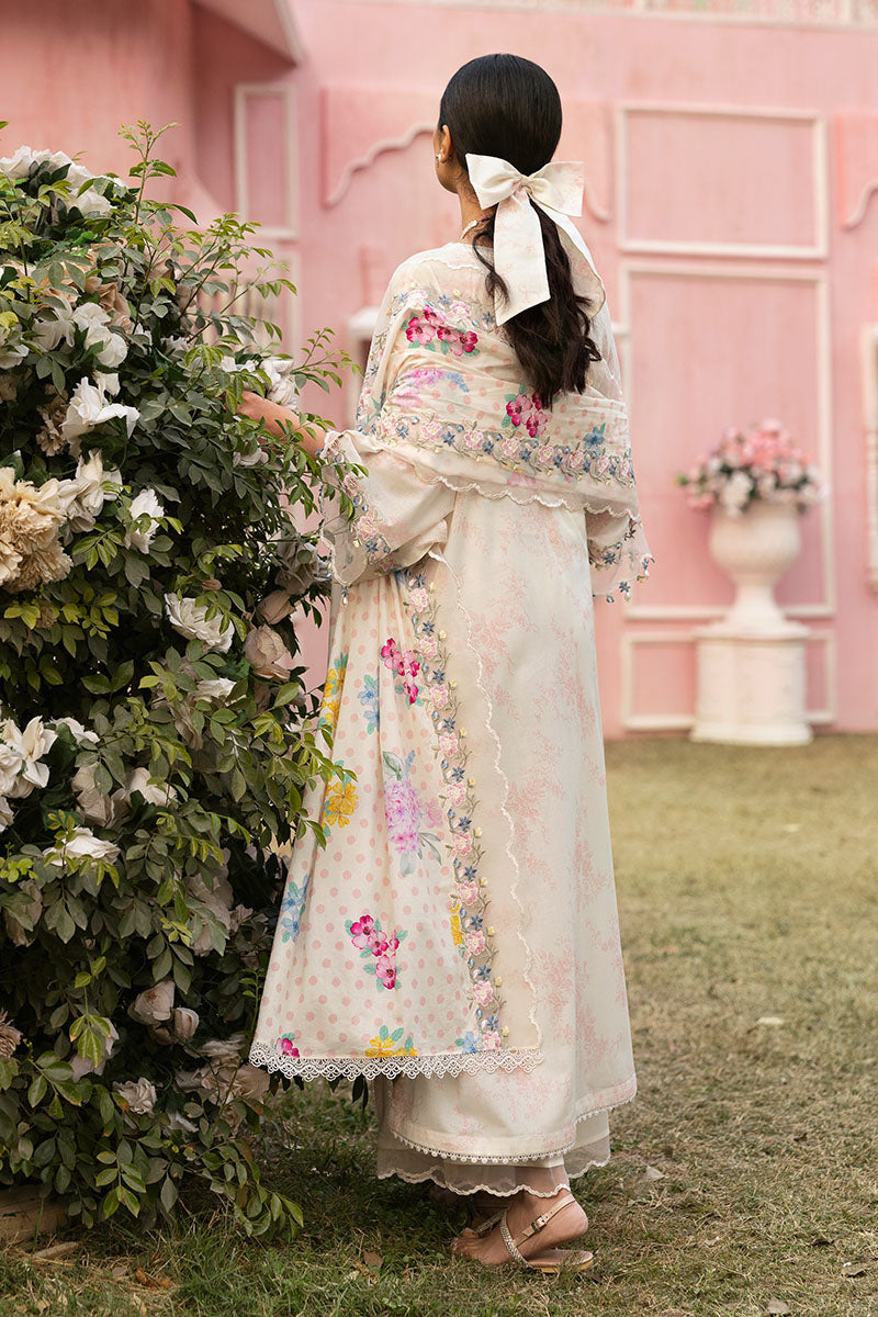Cross Stitch | Premium Lawn 25 | PASTEL BLOOM S White Lawn