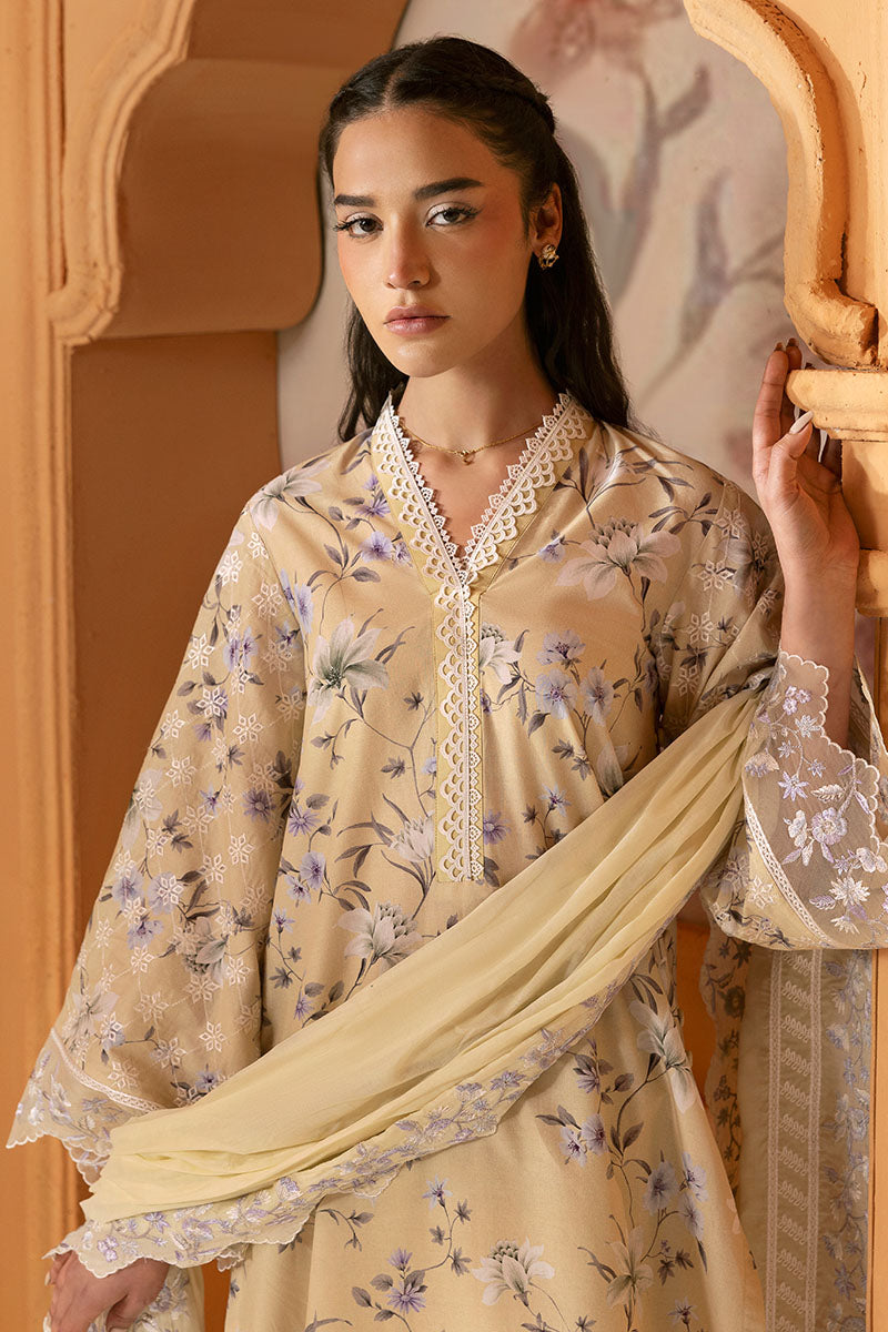 Cross Stitch | Premium Lawn 25 | OLIVE MUSE L Beige Lawn