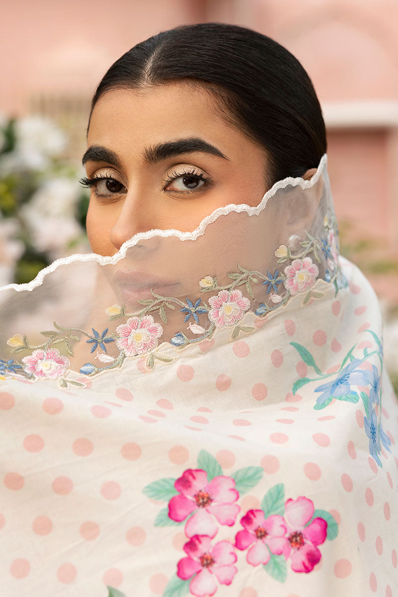 Cross Stitch | Premium Lawn 25 | PASTEL BLOOM XL White Lawn