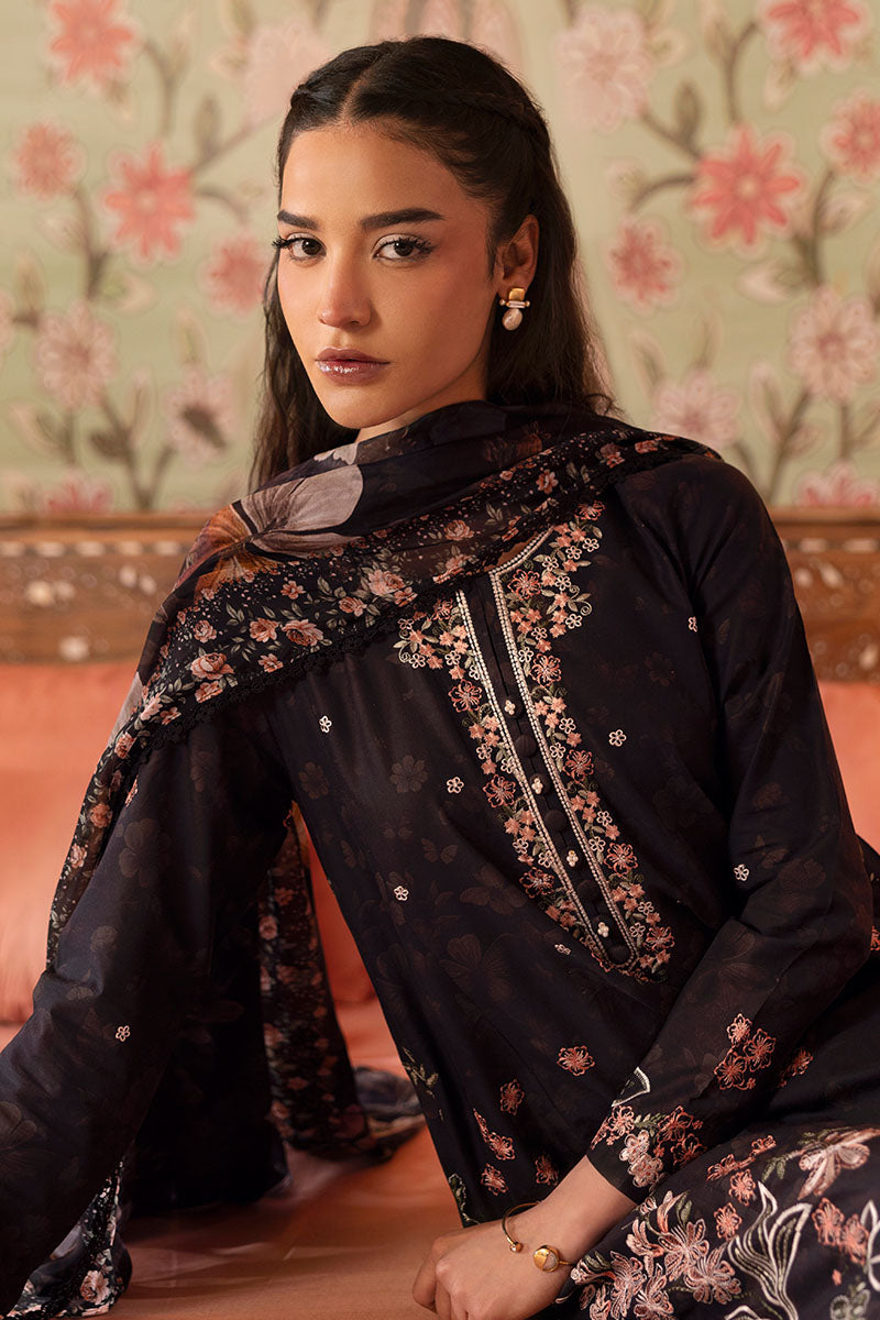 Cross Stitch | Premium Lawn 25 | CAVIAR CHARM L Black Lawn