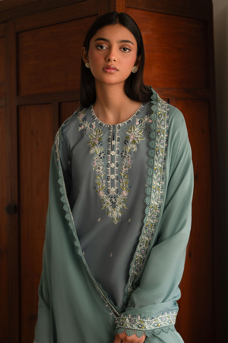 Cross Stitch | Mahiri Lawn 25 | MOONLIGHT BLUE L Blue Gray Lawn