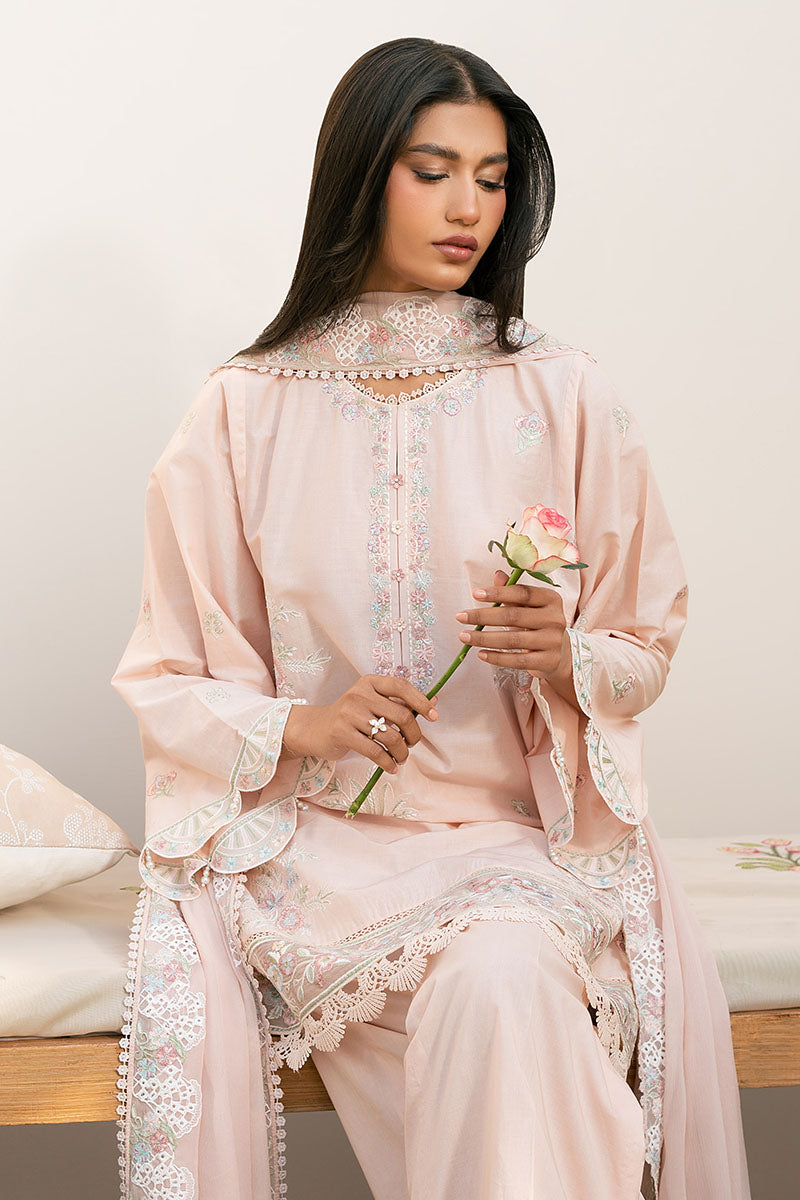 Cross Stitch | Mahiri Lawn 25 | PEACH BLOOM XL Pale Peach Lawn