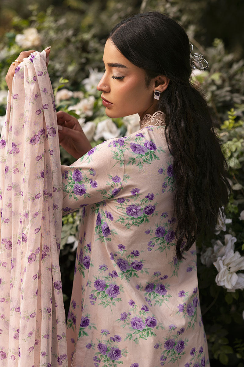 Cross Stitch | Premium Lawn 25 | ROSY AFFAIR S Lavender Pinocchio Lawn