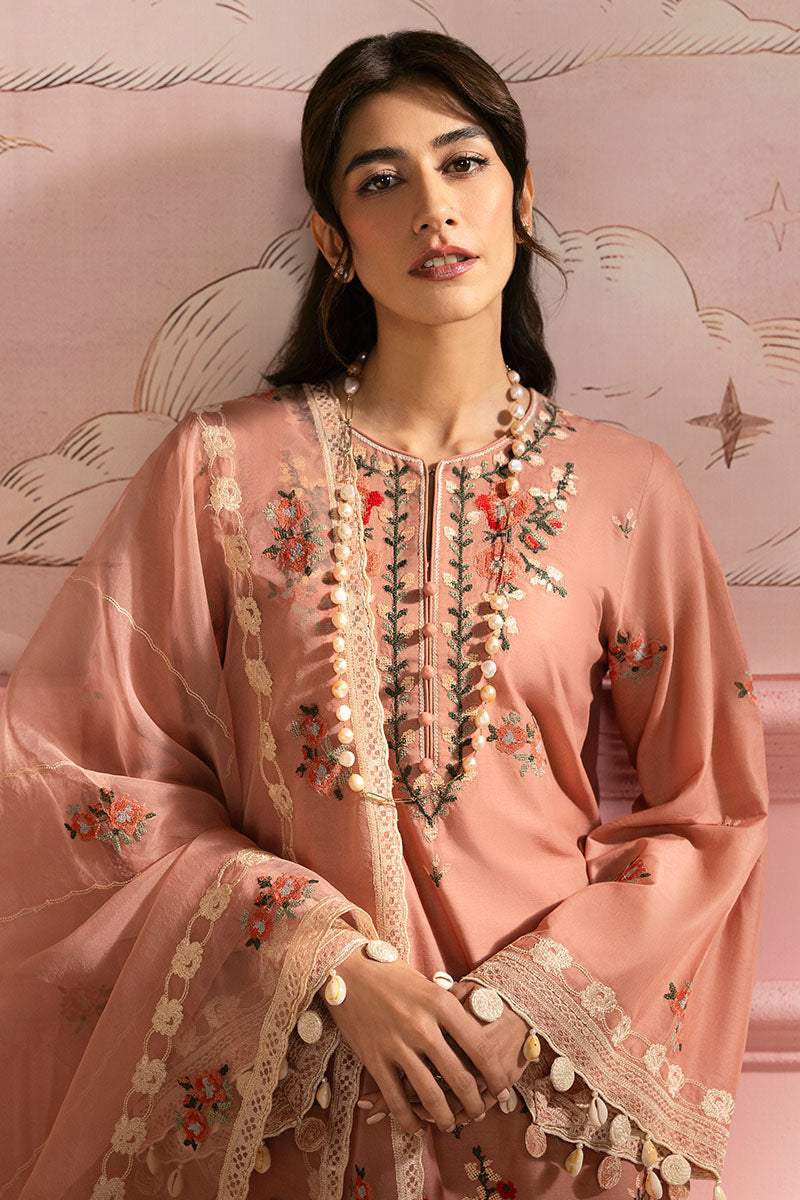 Cross Stitch | Premium Lawn 25 | ROSE QUARTZ L Peach Pink Lawn