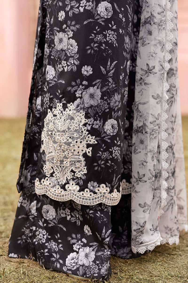 Cross Stitch | Premium Lawn 25 | SOMBER ESCAPE L Black Lawn
