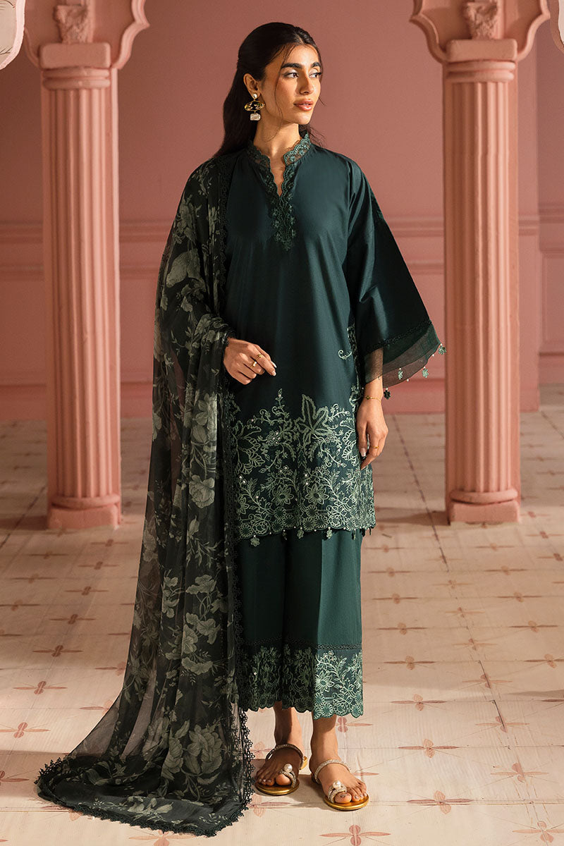 Cross Stitch | Premium Lawn 25 | VIRIDIAN GREEN XS Dark Teal Green Lawn