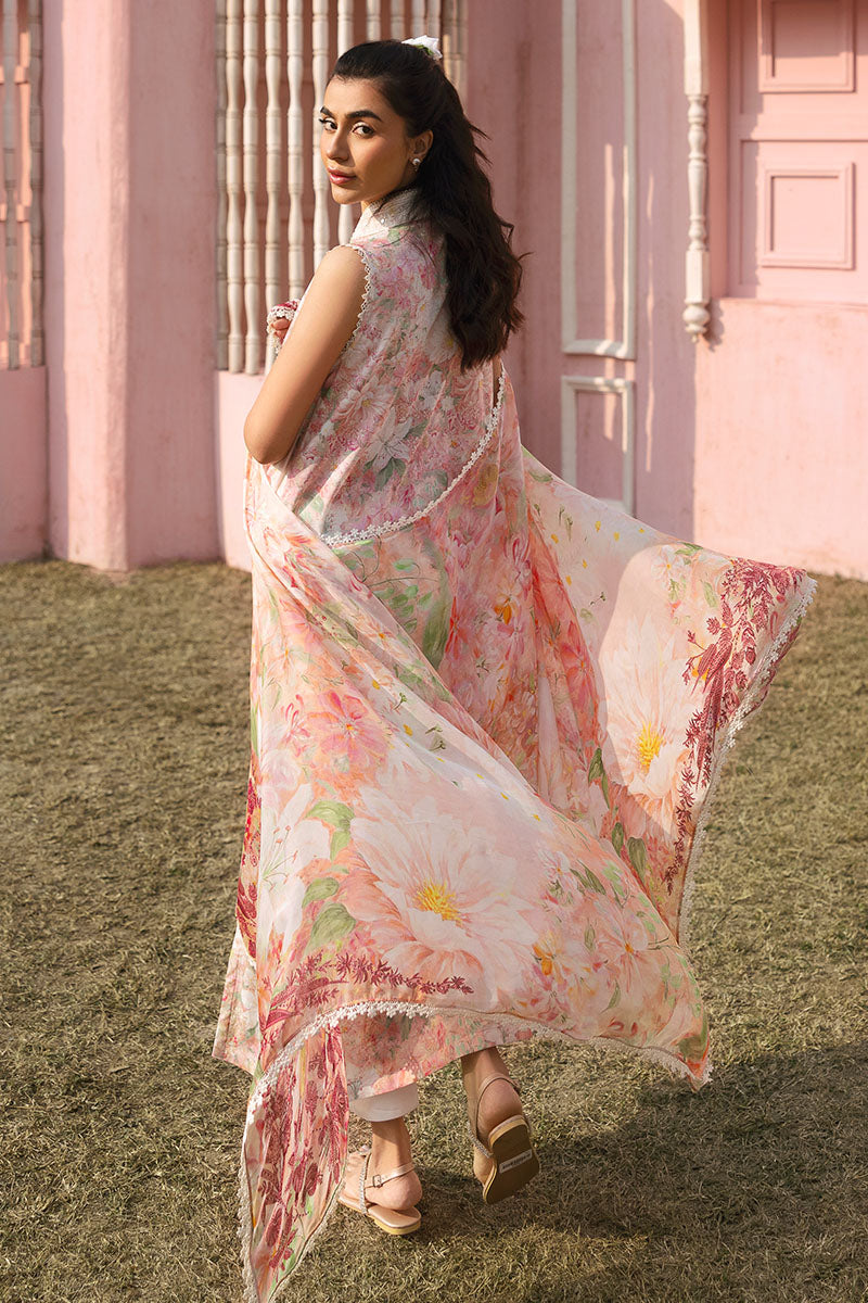 Cross Stitch | Premium Lawn 25 | ALMOND PINK S Peach Pink Lawn