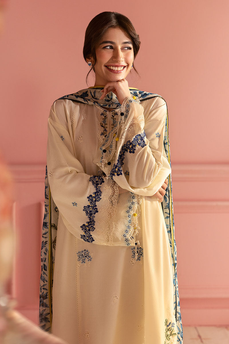 Cross Stitch | Premium Lawn 25 | BLUE ALLURE XL Cream Lawn