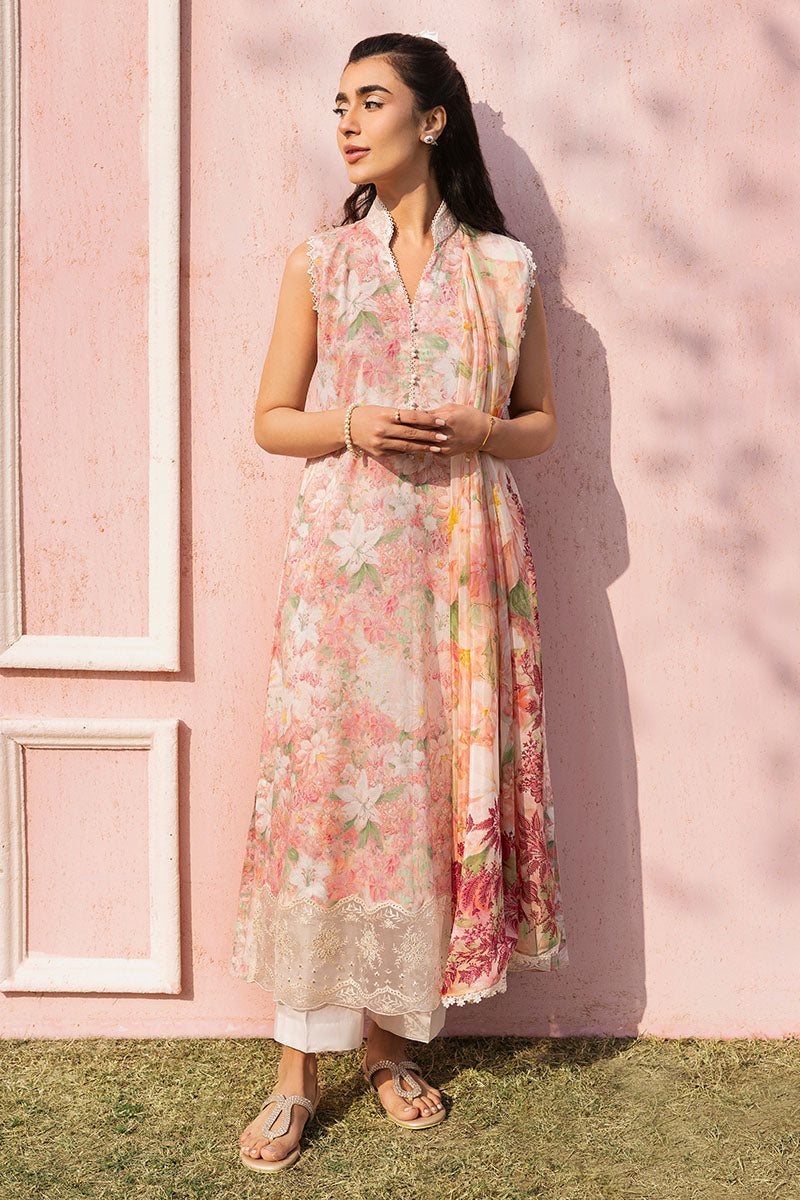 Cross Stitch | Premium Lawn 25 | ALMOND PINK XS Peach Pink Lawn