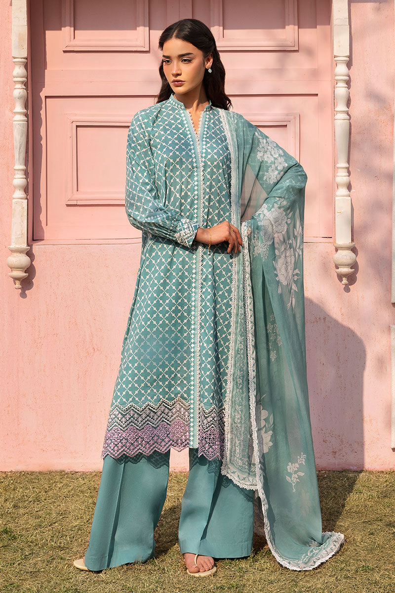 Cross Stitch | Premium Lawn 25 | TEAL GRACE XS Teal Lawn