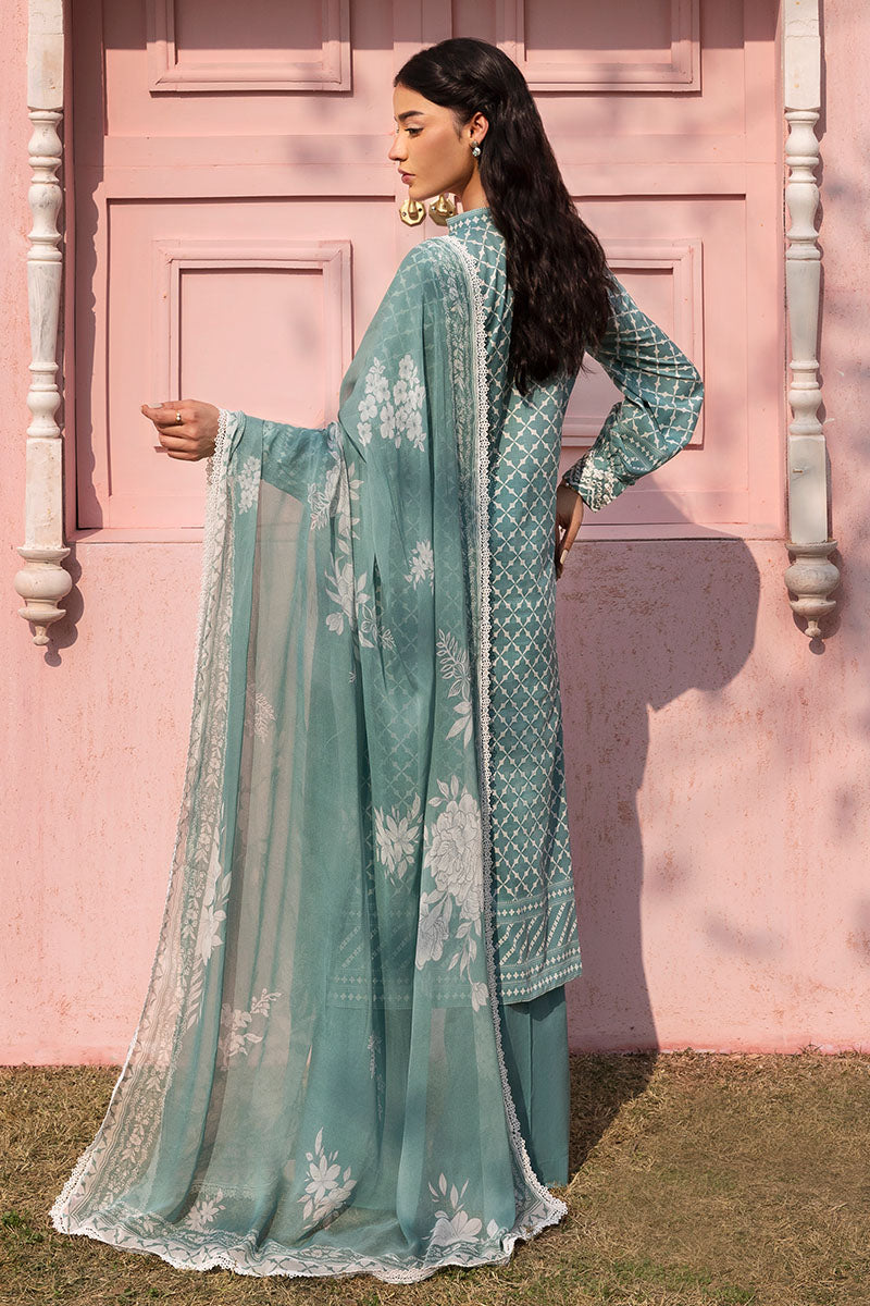 Cross Stitch | Premium Lawn 25 | TEAL GRACE S Teal Lawn