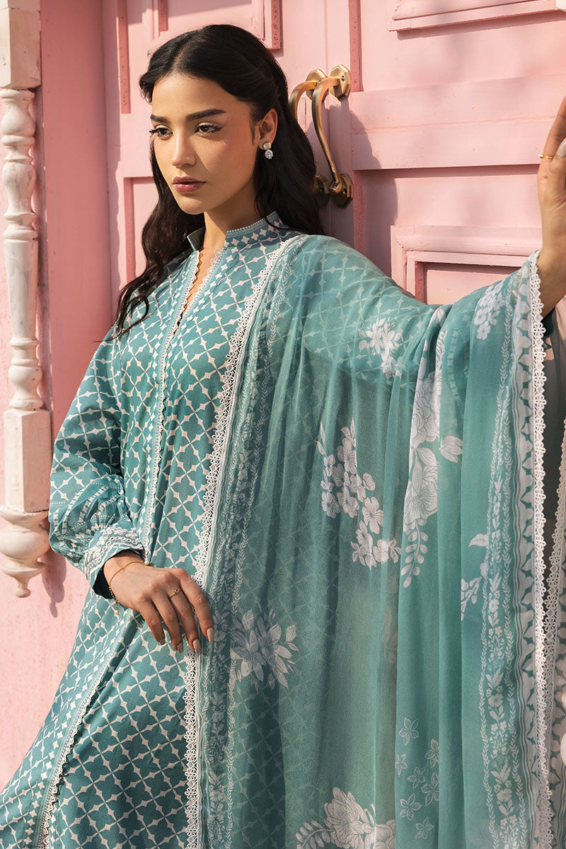 Cross Stitch | Premium Lawn 25 | TEAL GRACE L Teal Lawn