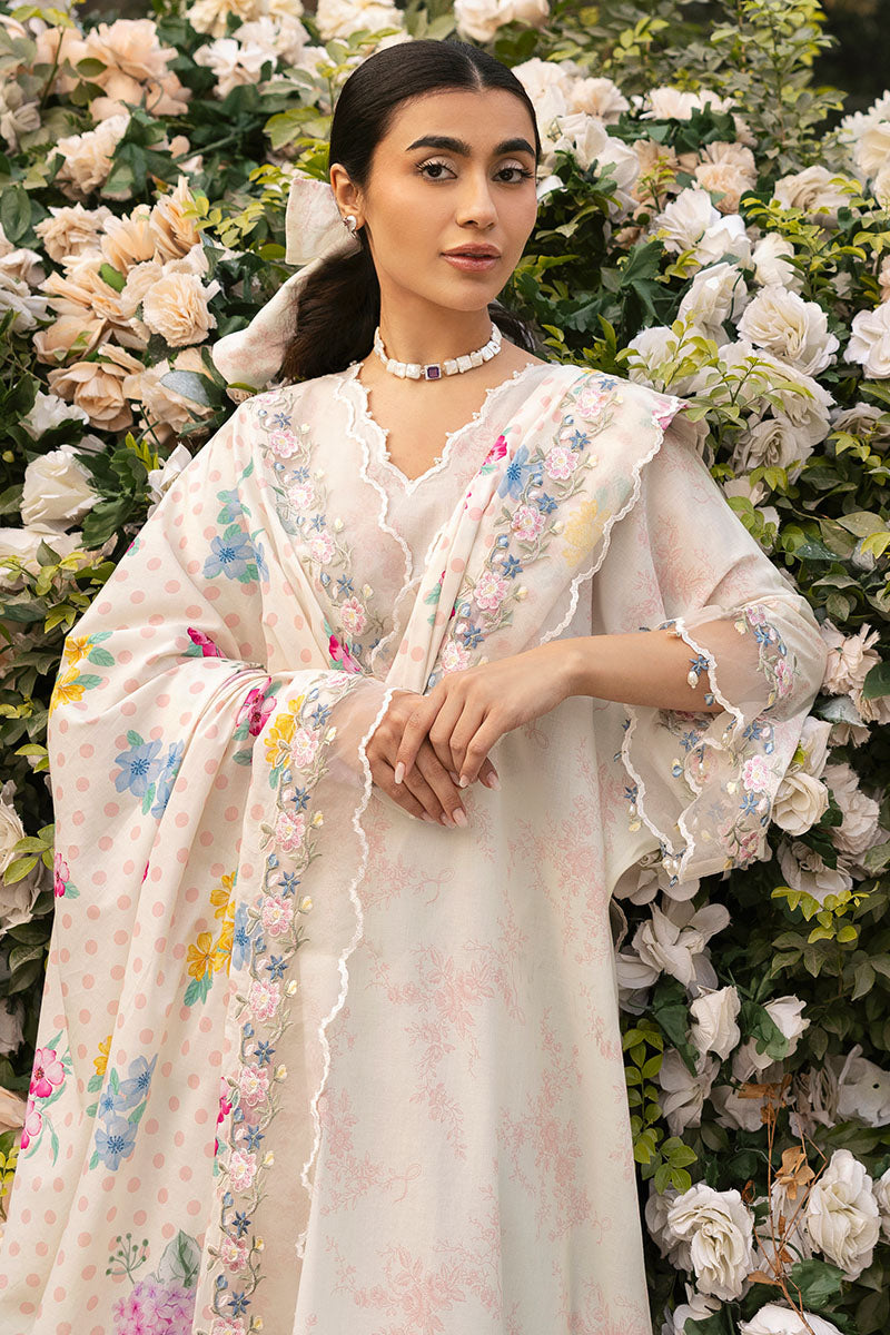 Cross Stitch | Premium Lawn 25 | PASTEL BLOOM L White Lawn