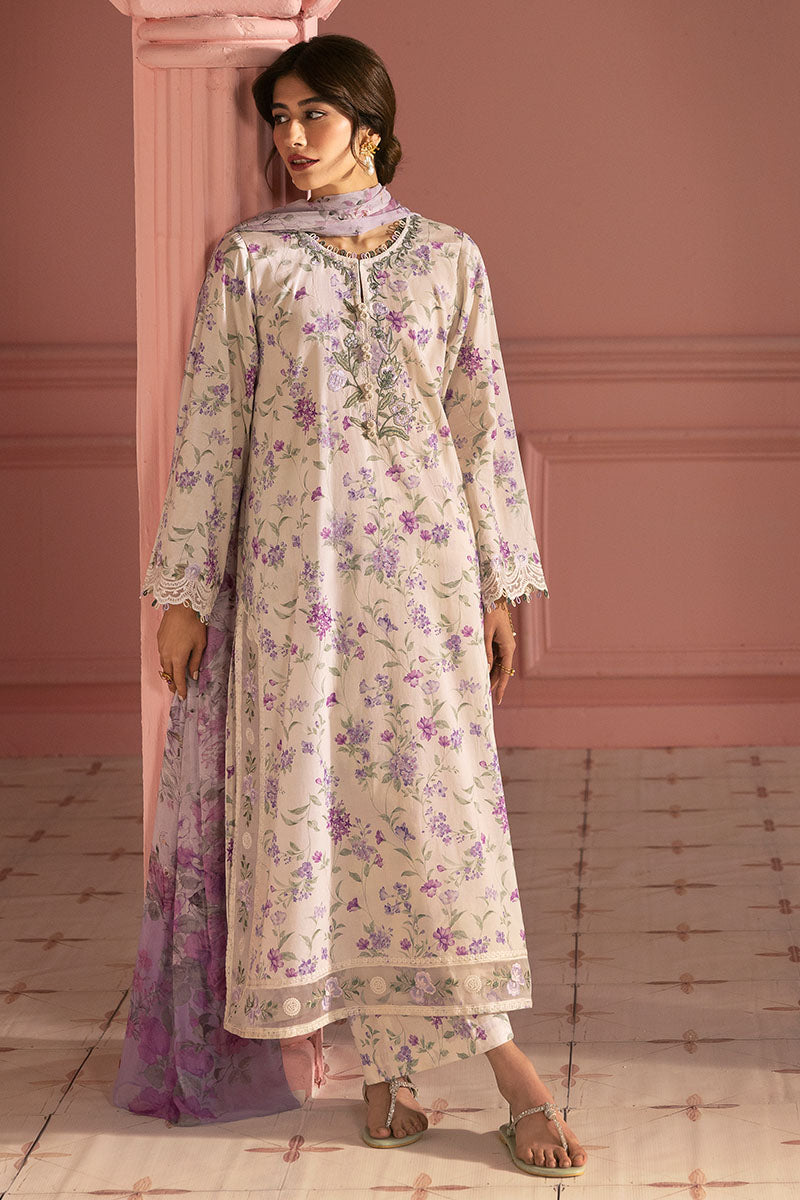 Cross Stitch | Premium Lawn 25 | LILAC BLOOM M Ivory Lawn