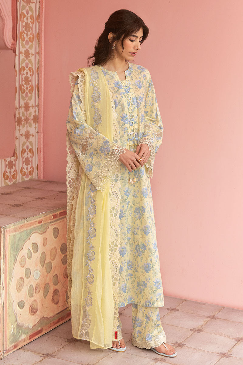 Cross Stitch | Premium Lawn 25 | SUNSHINE DREAM S Maize Yellow Lawn