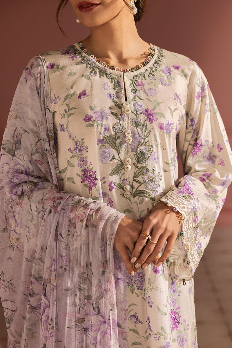 Cross Stitch | Premium Lawn 25 | LILAC BLOOM XL Ivory Lawn