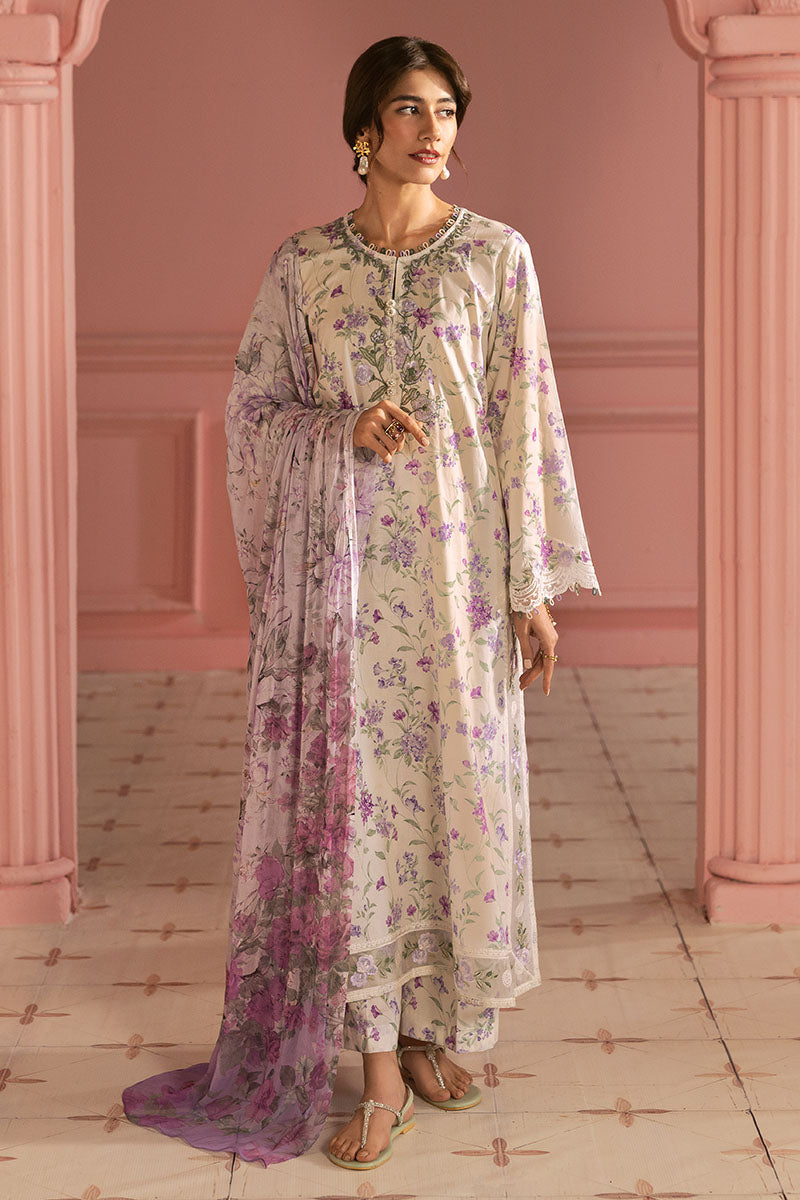 Cross Stitch | Premium Lawn 25 | LILAC BLOOM XS Ivory Lawn