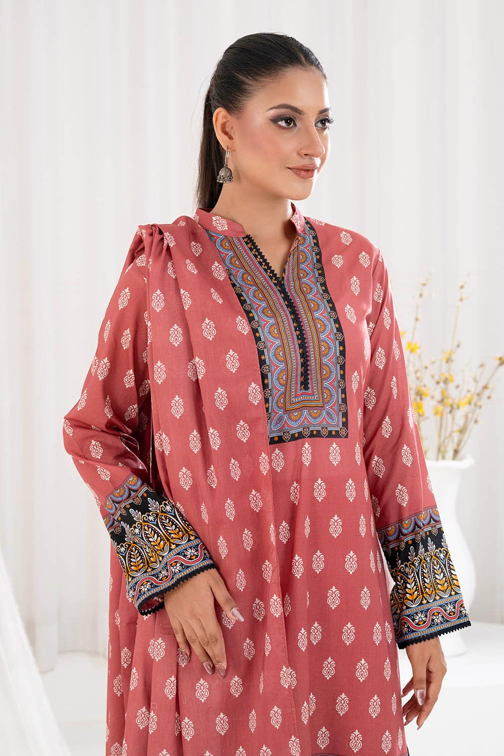 Gul Ahmed | Summer Special 25 | CLP-52210 M Coral Red Lawn