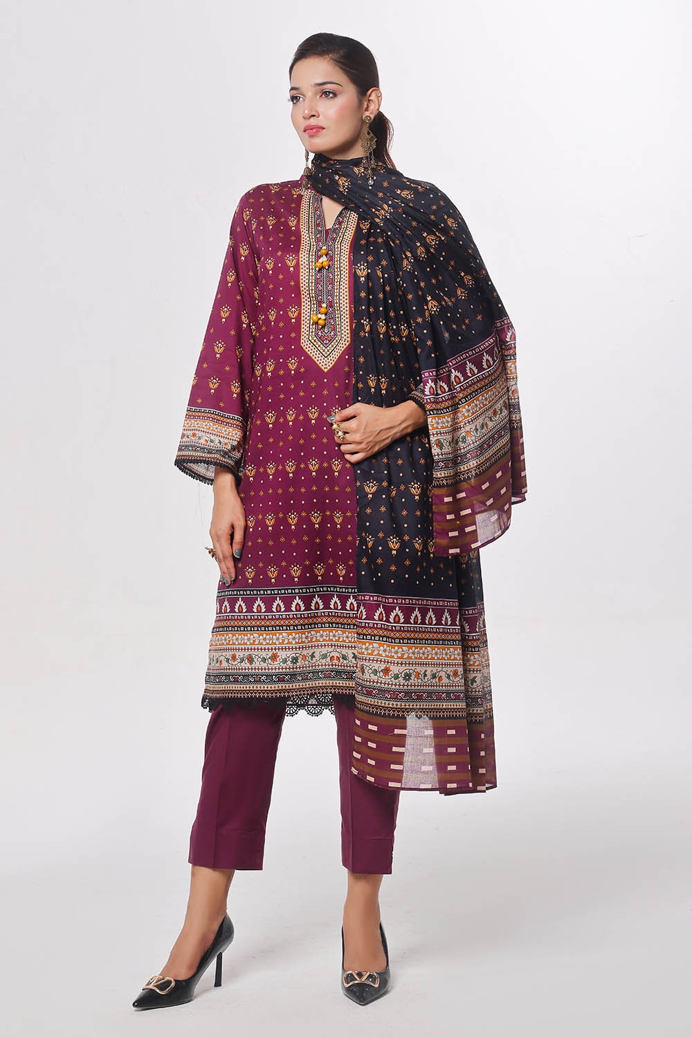 Gul Ahmed | Summer Special 25 | CLP-52202 XS Magenta Lawn