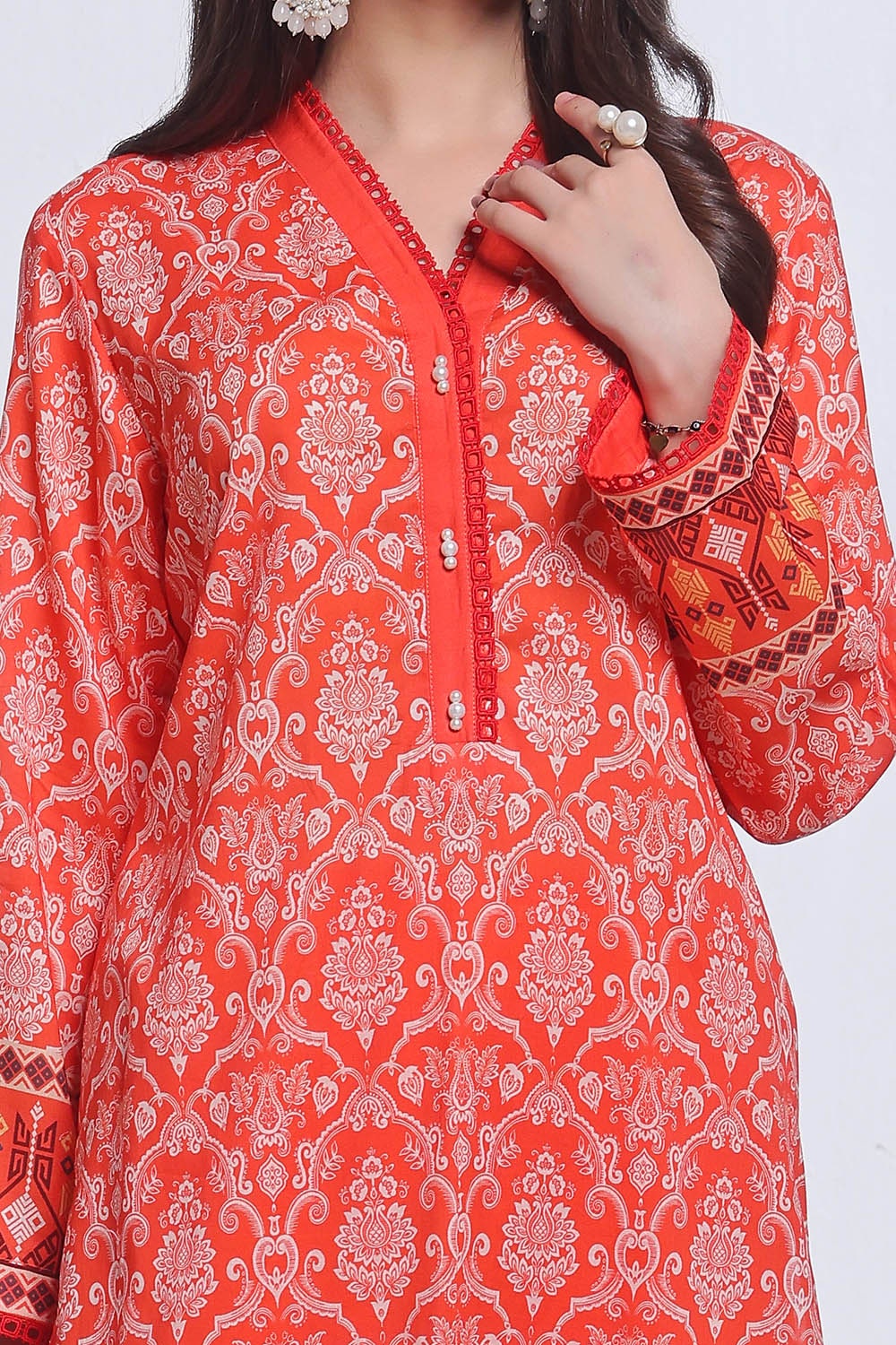 Gul Ahmed | Summer Special 25 | CLP-52204 M Pinkish Orange Lawn