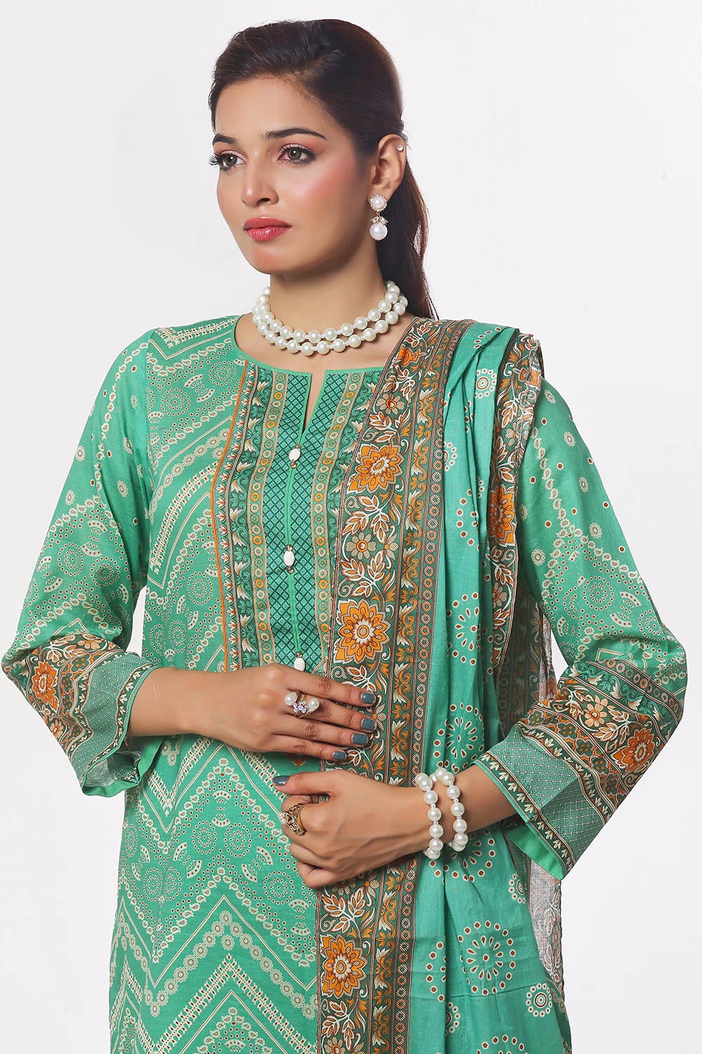 Gul Ahmed | Summer Special 25 | CLP-52212 Custom Size Mint Green Lawn