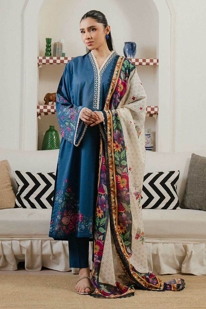 Cross Stitch | Daily Wear 25 | MIDNIGHT TIDE-3 XS Teal Blue Lawn