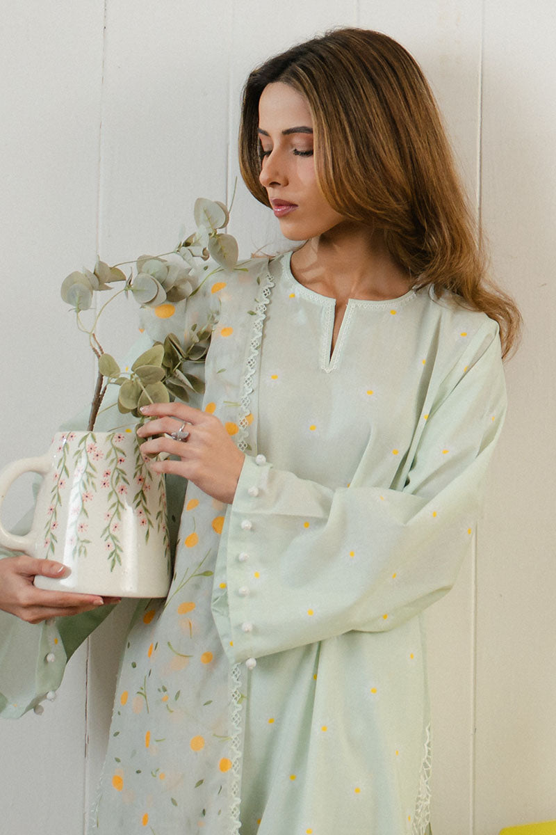 Cross Stitch | Daily Wear 25 | DAISY BLOOM-3 PC L Mint Green Lawn