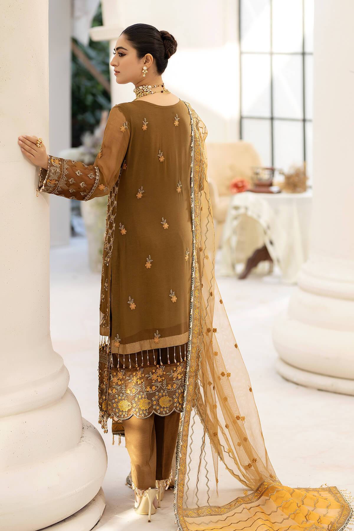 Raeesa Premium | Dehleez Formals | DL-1014 Imperial Brew - Pakistani Designer Dress - by Raeesa Premium | Type: Formal - 100% Original at Saira Sultan